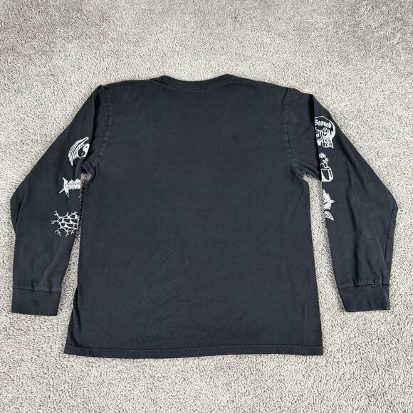 Volcom Shirt Mens Large Black White Long Sleeve Skater Skateboarding Casual - Picture 5 of 9